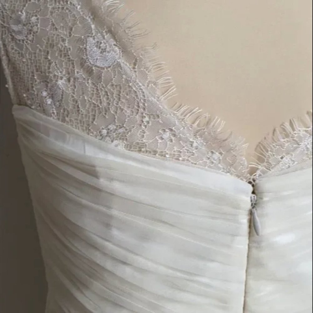 white BHLDN + HITHERTO Fleur Tulle Dress perfect for elopement or rehearsal! - Picture 9 of 11